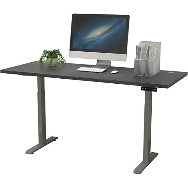 We'Re It Lift it, 72"x30" Electric Sit Stand Desk 4 Memory/1 USB LED Control Charcoal Strand Top, Silver Base VL23BS7230-6307
